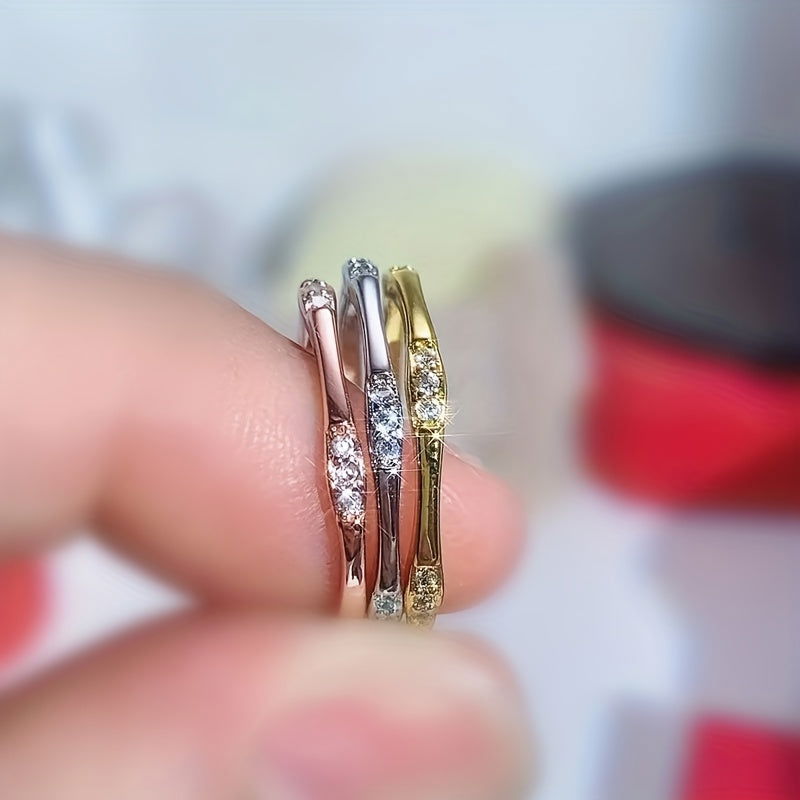 1 Pc Small and Cute Shiny Dazzling Synthetic Zircon Exquisite Ring - Hiccupzz