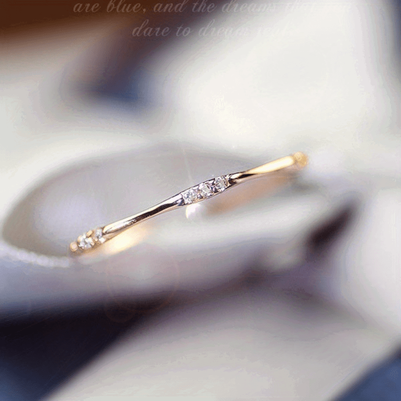 1 Pc Small and Cute Shiny Dazzling Synthetic Zircon Exquisite Ring - Hiccupzz