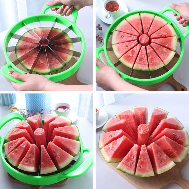 1 Pc Stainless Steel Large Size Watermelon Slicer Cutter - Hiccupzz