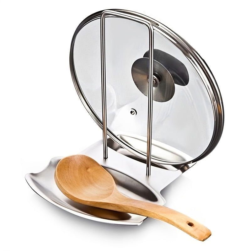 1 Pc Stainless Steel Pot Lid Rack with Drain Tray and Removable Shelf - Easy Pot Cover Storage and Drainage - Kitchen Accessory - Hiccupzz
