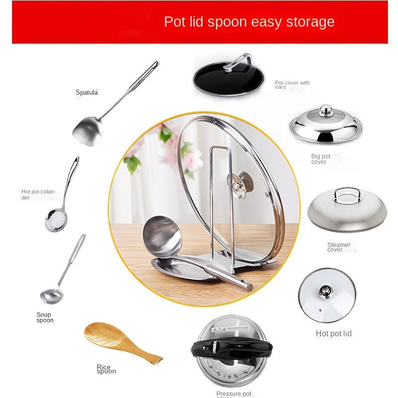 1 Pc Stainless Steel Pot Lid Rack with Drain Tray and Removable Shelf - Easy Pot Cover Storage and Drainage - Kitchen Accessory - Hiccupzz