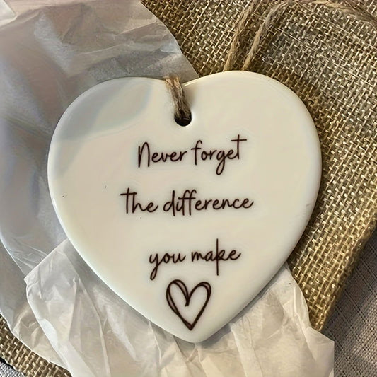 1 Pc Thank You Gift – "Never Forget the Difference You Make" Heart Gift for Friends - Hiccupzz