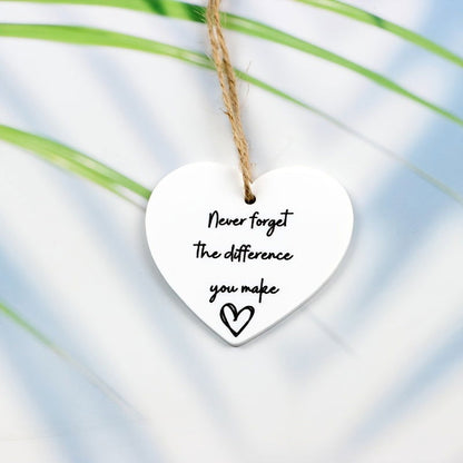 1 Pc Thank You Gift – "Never Forget the Difference You Make" Heart Gift for Friends - Hiccupzz