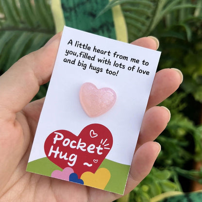 1 Pc, Tiny Pocket Hug Poem Card: Pink Love Gift for Mother's Day, Birthdays, and Thank You Notes - Hiccupzz