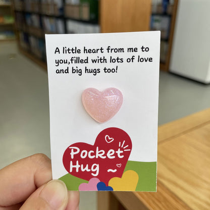 1 Pc, Tiny Pocket Hug Poem Card: Pink Love Gift for Mother's Day, Birthdays, and Thank You Notes - Hiccupzz