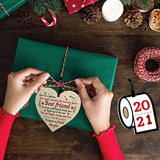 1 Pc Wooden Heart-Shaped Hanging Sign (10cm) – Friendship Plaque for Home Decor and Gifts - Hiccupzz