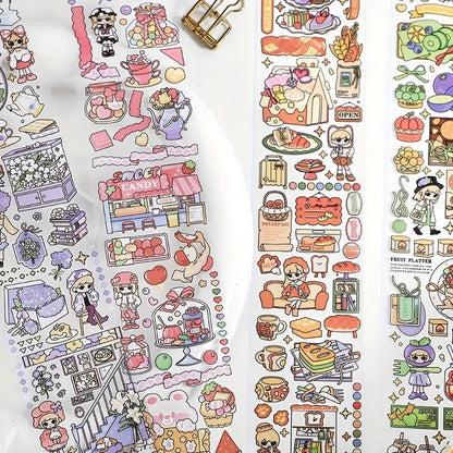 1 Roll, PET Long Strip Tape: Cute Sweetheart Series Cartoon Hand Account DIY Decorative Stickers for Crafts, Gift Wrap, Scrapbooking, Bullet Journals, and Party Decorations - Hiccupzz