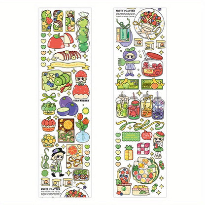 1 Roll, PET Long Strip Tape: Cute Sweetheart Series Cartoon Hand Account DIY Decorative Stickers for Crafts, Gift Wrap, Scrapbooking, Bullet Journals, and Party Decorations - Hiccupzz