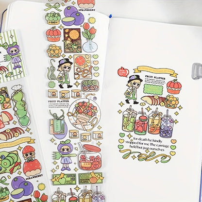 1 Roll, PET Long Strip Tape: Cute Sweetheart Series Cartoon Hand Account DIY Decorative Stickers for Crafts, Gift Wrap, Scrapbooking, Bullet Journals, and Party Decorations - Hiccupzz