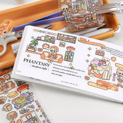 1 Roll, PET Long Strip Tape: Cute Sweetheart Series Cartoon Hand Account DIY Decorative Stickers for Crafts, Gift Wrap, Scrapbooking, Bullet Journals, and Party Decorations - Hiccupzz