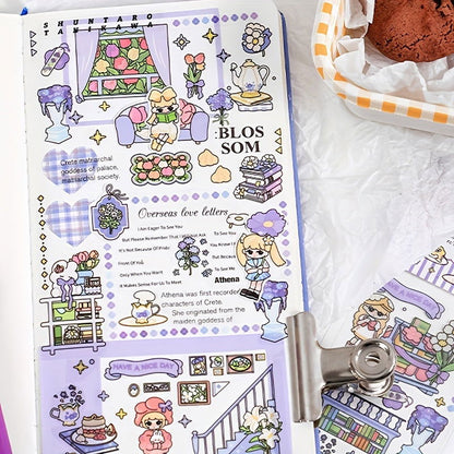 1 Roll, PET Long Strip Tape: Cute Sweetheart Series Cartoon Hand Account DIY Decorative Stickers for Crafts, Gift Wrap, Scrapbooking, Bullet Journals, and Party Decorations - Hiccupzz