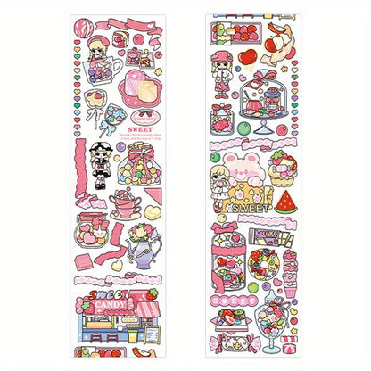 1 Roll, PET Long Strip Tape: Cute Sweetheart Series Cartoon Hand Account DIY Decorative Stickers for Crafts, Gift Wrap, Scrapbooking, Bullet Journals, and Party Decorations - Hiccupzz