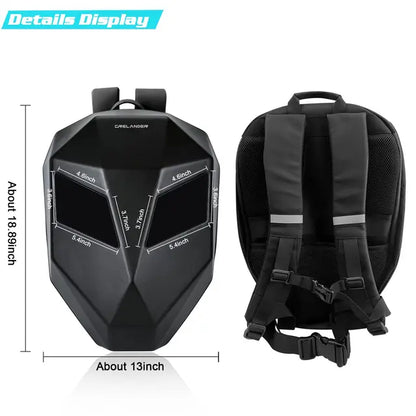 LED Knight Waterproof Hard Shell Laptop Motorcycle Backpack - Hiccupzz