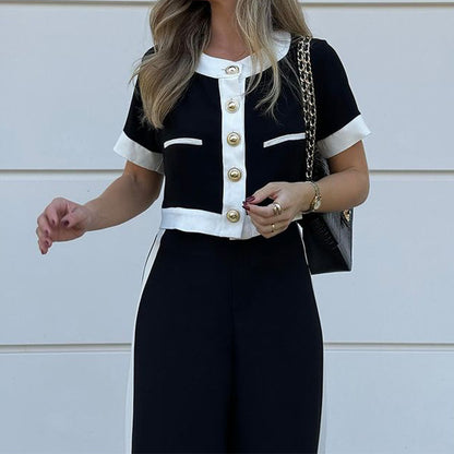 Commuter T-Shirt and Straight-Leg Pants Set - Hiccupzz