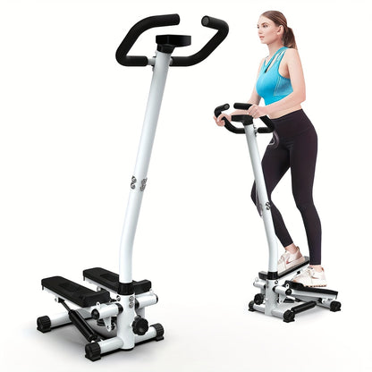 Stair stepper with handle - Mini stepper with 300 lb load capacity, hydraulic fitness stepper with LCD display - Hiccupzz