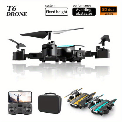 T6 Aerial Drone With HD Dual Camera, One-key Take-off And Landing, 540° Intelligent Obstacle Avoidance, Gesture Recognition, Intelligent Hovering, Foldable Quadcopter - Hiccupzz