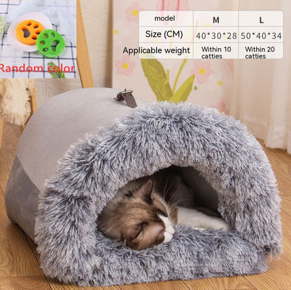 New Splice Portable Pet Nest Portable Autumn And Winter Warm Dog Nest Moisture-proof Long Fur Cat Nest Cross Border Pet Nest - Hiccupzz