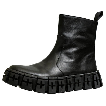 Thick Sole Mid Top Motorcycle Boots - Hiccupzz