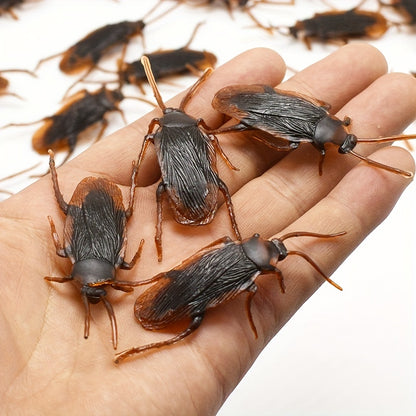 Realistic Brown Cockroach Prank Set (5 Pcs): Perfect for Parties, Holidays, and Halloween (2.56 x 0.79 inches) - Hiccupzz