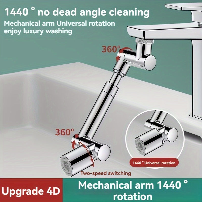 1 Pc Robotic Arm Faucet Extender - Universal Water-Saving Nozzle with Anti-Splash Bubble, Retractable & Rotatable Arm