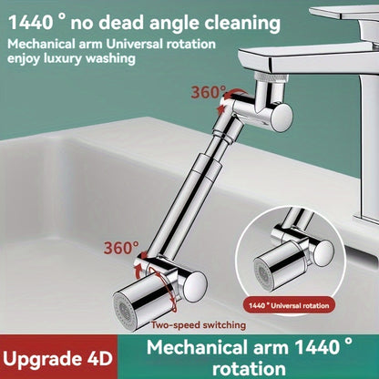1 Pc Robotic Arm Faucet Extender - Universal Water-Saving Nozzle with Anti-Splash Bubble, Retractable & Rotatable Arm
