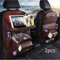 Luxury PU Leather Car Backseat Organizer with Foldable Table – Multi-Functional Car Seat Storage.