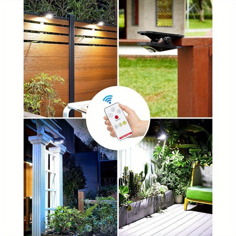 2-Pack 118 LED Solar Motion Sensor Lights, Clip-On Security Lights with 3 Color Modes for Fence, Chain Link, Camping - Hiccupzz