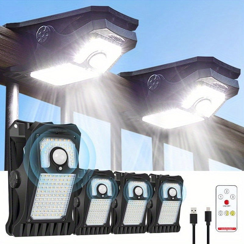 2-Pack 118 LED Solar Motion Sensor Lights, Clip-On Security Lights with 3 Color Modes for Fence, Chain Link, Camping - Hiccupzz
