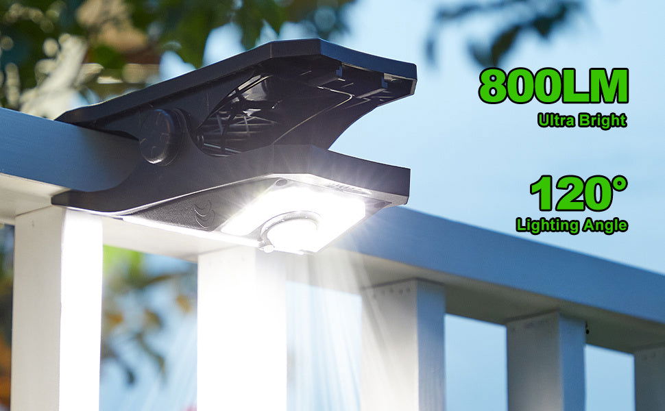 2-Pack 118 LED Solar Motion Sensor Lights, Clip-On Security Lights with 3 Color Modes for Fence, Chain Link, Camping - Hiccupzz