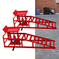 2-Pack Heavy Duty Hydraulic Truck Ramps - 5T/11,000Lbs Capacity, Steel Vehicle Maintenance Platform for Garage, Red - Hiccupzz