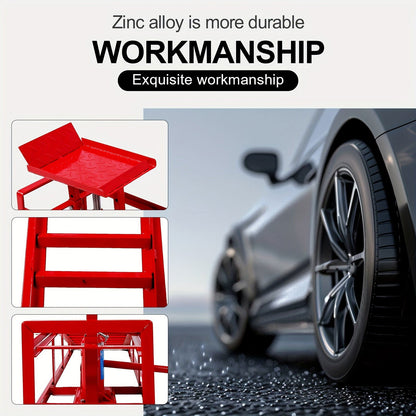 2-Pack Heavy Duty Hydraulic Truck Ramps - 5T/11,000Lbs Capacity, Steel Vehicle Maintenance Platform for Garage, Red - Hiccupzz