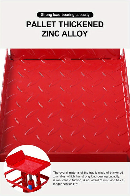 2-Pack Heavy Duty Hydraulic Truck Ramps - 5T/11,000Lbs Capacity, Steel Vehicle Maintenance Platform for Garage, Red - Hiccupzz