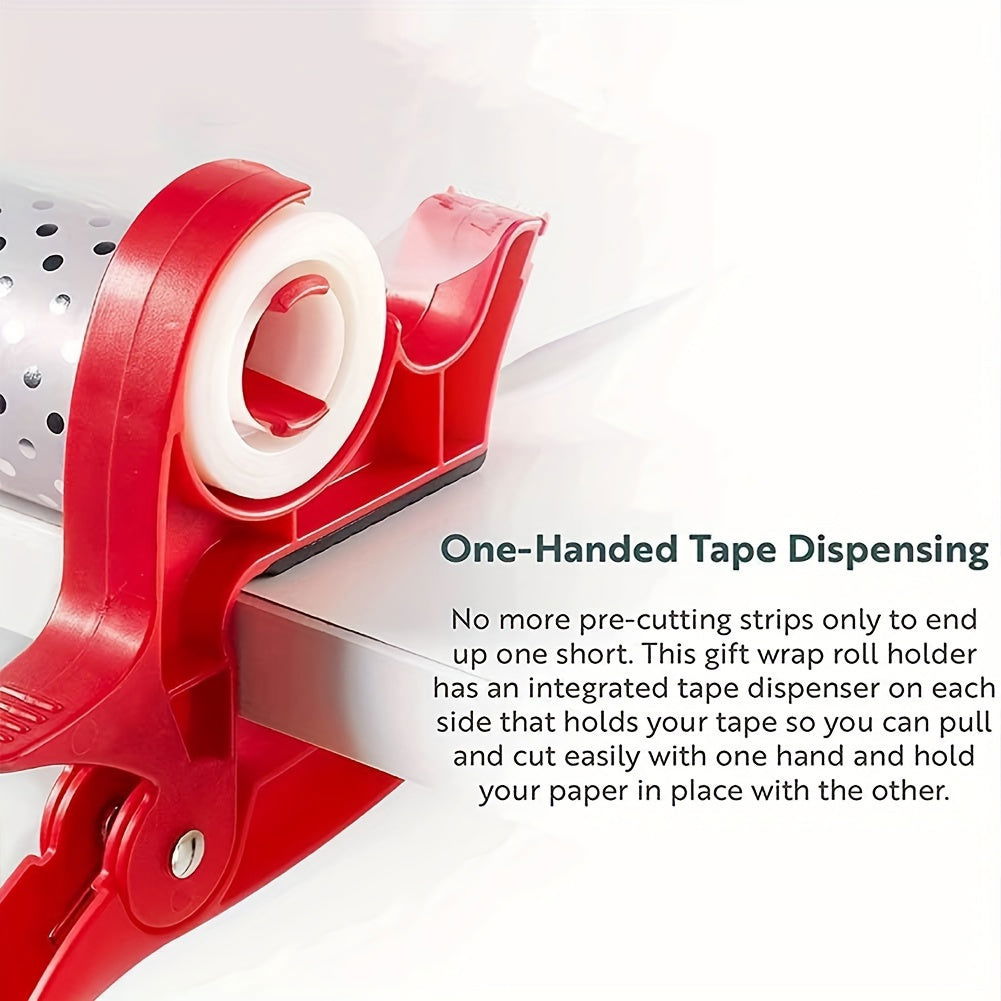 2-Pack Plastic Wrapping Paper Cutter Tool, Gift Packaging Tape Dispenser Office Artifact for Gift Wrapping - Hiccupzz