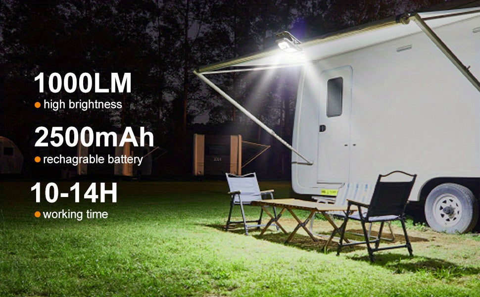 2-Pack Solar Powered & USB Rechargeable Camping Lights, 118 LEDs, 1000LM High Brightness, Waterproof Portable Solar Emergency Lights for Tent RV Power Outage - Hiccupzz