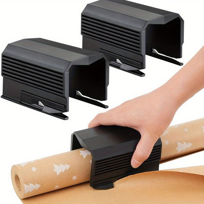 2-Pack Wrapping Paper Cutter Set – Black | Ideal for Christmas Gift Wrapping, Birthday Gifts, Crafting, and Cutting Paper Rolls - Hiccupzz