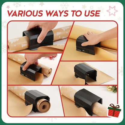 2-Pack Wrapping Paper Cutter Set – Black | Ideal for Christmas Gift Wrapping, Birthday Gifts, Crafting, and Cutting Paper Rolls - Hiccupzz