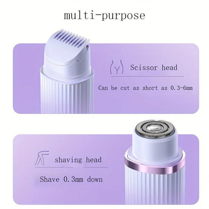 2-in-1 Rechargeable Women's Electric Shaver & Epilator – Wet & Dry Bikini Trimmer for Face, Legs, Underarms, Eyebrows, and Pubic Hair - Hiccupzz