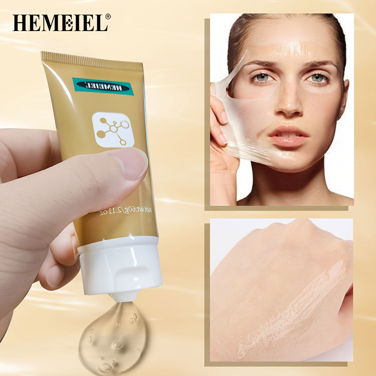 2.12oz Peel Off Mask With Collagen, Moisturizing Deep Cleansing Smearing Mask For Women Skin Care Facial Mask, Unclog Pores, Firming Skin - Hiccupzz