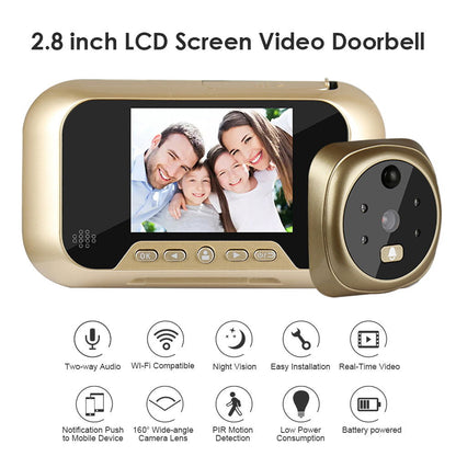 2.8 Inch Infrared Night Vision Camera Video Intelligent Electronic Peephole Visual Peephole Doorbell - Hiccupzz