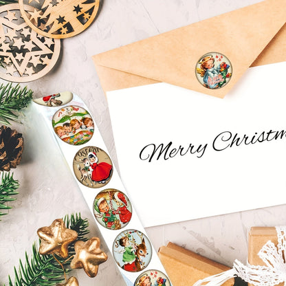 20-Pack Vintage Christmas Character Stickers for Scrapbooking and Gift Wrapping - Hiccupzz