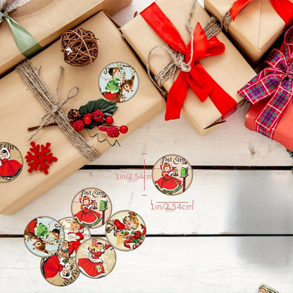 20-Pack Vintage Christmas Character Stickers for Scrapbooking and Gift Wrapping - Hiccupzz