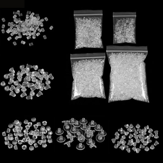 200-2000 Pcs Soft Silicone Rubber Earring Back Stoppers for Stud Earrings - Hiccupzz
