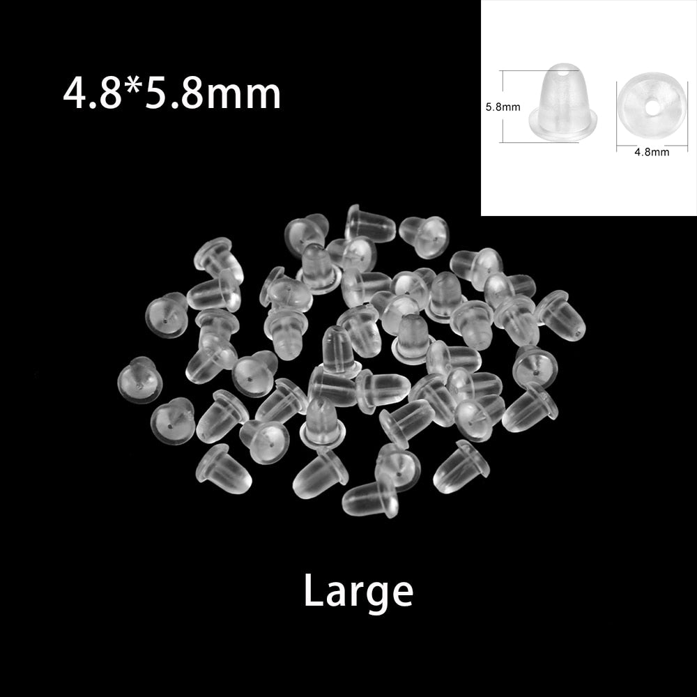 200-2000 Pcs Soft Silicone Rubber Earring Back Stoppers for Stud Earrings - Hiccupzz