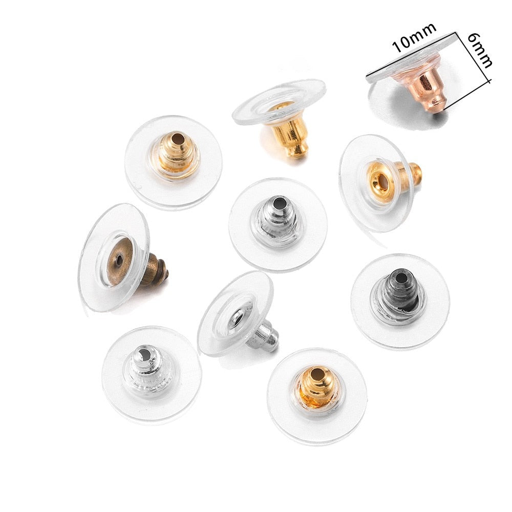 200-2000 Pcs Soft Silicone Rubber Earring Back Stoppers for Stud Earrings - Hiccupzz