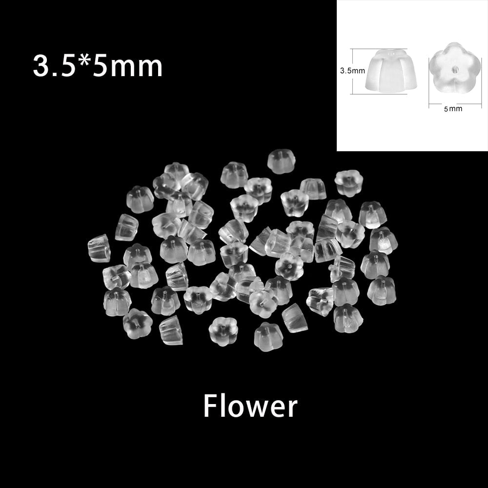 200-2000 Pcs Soft Silicone Rubber Earring Back Stoppers for Stud Earrings - Hiccupzz