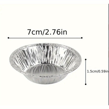 200Pcs Aluminum Foil Tart Pan Egg Tart Pan Freezer & Oven Safe Disposable Round Egg Tart Tin Foil Pans for Baking Supplies - Hiccupzz