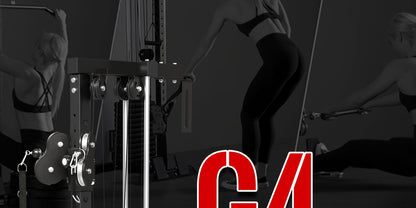 200lb Weight Stack Cable Crossover Machine - Wall-Mounted Dual Pulley System with 27 Positions & Pull-Down Station - Hiccupzz