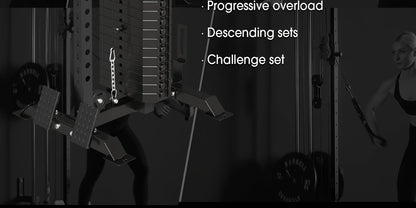 200lb Weight Stack Cable Crossover Machine - Wall-Mounted Dual Pulley System with 27 Positions & Pull-Down Station - Hiccupzz