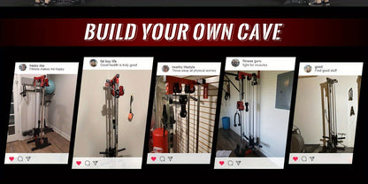 200lb Weight Stack Cable Crossover Machine - Wall-Mounted Dual Pulley System with 27 Positions & Pull-Down Station - Hiccupzz