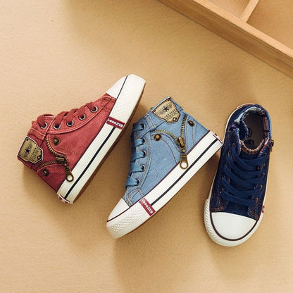 2021 Autumn Expert Skill Children Casual Shoes Boys Girls Sport Shoes Breathable Denim Sneakers Kids Canvas Shoes Baby Boots - Hiccupzz